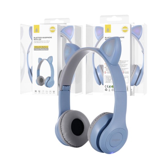 ONEPLUS CAT EARS BLUETOOTH HEADPHONES NC3183 AZ BTS/FM/TF/AUDIO 200MAH (2301835) BLUE